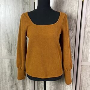 Madewell Ottoman square neck top gold women's S